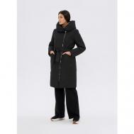 куртка  , демисезон/зима, силуэт прямой, капюшон, пояс/ремень, карманы, размер 38 Dixi-Coat