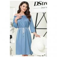 Платье , размер 54, серый, голубой DSTrend