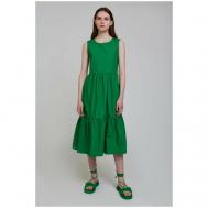 Платье , хлопок, повседневное, миди, размер 44, зеленый INCITY