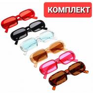 Солнцезащитные очки , овальные, оправа: пластик, с защитой от УФ, для женщин, коричневый Galante