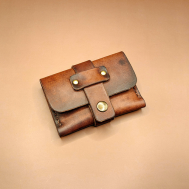 Бумажник  Компактный кожаный бумажник, фактура матовая, коричневый March - leather things