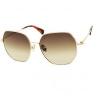 Солнцезащитные очки , круглые, оправа: металл, градиентные, для женщин, золотой Max Mara