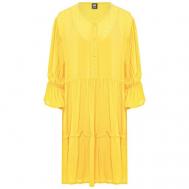 Платье-футляр , вискоза, повседневное, свободный силуэт, размер S/M, желтый NM-NOMO
