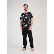 Пижама , карманы, размер 46, черный VIENETTA