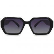 Солнцезащитные очки , квадратные, оправа: пластик, поляризационные, для женщин, черный MORE JANE