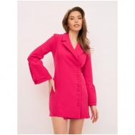 Платье-пиджак , вечернее, прилегающее, мини, размер 44, розовый BrandStoff