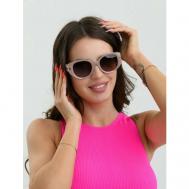 Солнцезащитные очки  AL9532, кошачий глаз, оправа: пластик, поляризационные, для женщин, бежевый Еternal