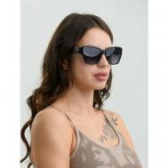 Солнцезащитные очки , квадратные, оправа: пластик, поляризационные, для женщин, черный Еternal