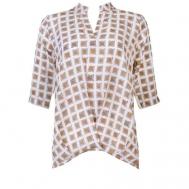 Блуза  , повседневный стиль, укороченный рукав, размер 44, белый LA FEE MARABOUTEE