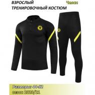 Костюм , олимпийка и брюки, силуэт полуприлегающий, размер S, черный, хаки inSportX