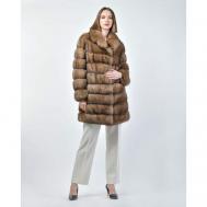 Пальто , соболь, силуэт прямой, размер 44, коричневый VINICIO PAJARO