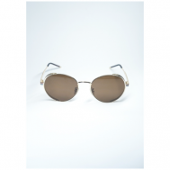 Солнцезащитные очки , круглые, оправа: металл, ударопрочные, устойчивые к появлению царапин, с защитой от УФ, для женщин, коричневый Россия