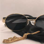 Солнцезащитные очки , круглые, оправа: металл, с защитой от УФ, для женщин, золотой Lemil