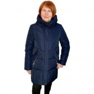куртка  зимняя, силуэт прямой, ветрозащитная, стеганая, утепленная, размер 52, синий Hannan
