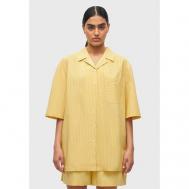 Рубашка  , повседневный стиль, прямой силуэт, короткий рукав, размер L, желтый Studio 29