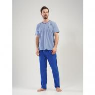 Пижама , карманы, размер 48, синий VIENETTA