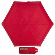 Мини-зонт , механика, 4 сложения, купол 92 см., 6 спиц, чехол в комплекте, для женщин, красный Moschino
