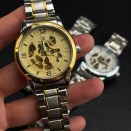 Наручные часы Часы наручные механические с автоподзаводом, подарок мужчине, скелетон на руку, золотой Mivo-World