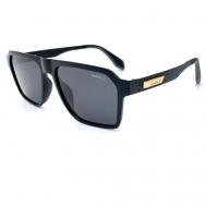 Солнцезащитные очки , прямоугольные, оправа: пластик, спортивные, поляризационные, с защитой от УФ, черный Smakhtin'S eyewear & accessories
