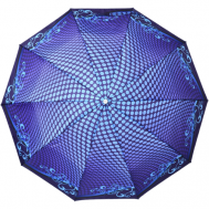 Зонт , полуавтомат, 3 сложения, купол 110 см., 10 спиц, система «антиветер», чехол в комплекте, для женщин, синий Zest