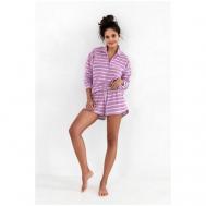 Пижама , лонгслив, шорты, размер S, фиолетовый SENSIS