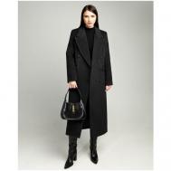Пальто  , демисезон/зима, шерсть, силуэт прямой, размер M(44), черный, серый BUBLIKAIM