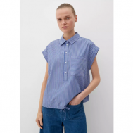 Блуза  , повседневный стиль, свободный силуэт, без рукава, в полоску, размер 32 (2XS), синий s.Oliver