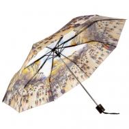 Зонт-трость , механика, 3 сложения, купол 100 см., 8 спиц, чехол в комплекте, для женщин, бежевый Paccia