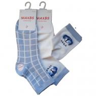Носки , 2 пары, размер 37-42, белый, голубой MAXBS