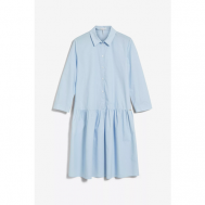 Платье-рубашка , хлопок, повседневное, свободный силуэт, до колена, карманы, размер 36, голубой Cinque
