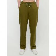Брюки   демисезонные, полуприлегающий силуэт, спортивный стиль, карманы, размер 52, зеленый Алтекс
