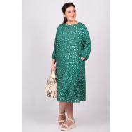 Платье , вискоза, повседневное, прямой силуэт, миди, карманы, размер 62, зеленый Svesta