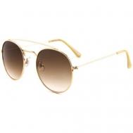 Солнцезащитные очки , круглые, оправа: металл, для женщин, золотой TROPICAL