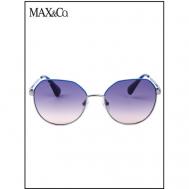 Солнцезащитные очки , круглые, оправа: металл, с защитой от УФ, градиентные, для женщин, синий Max&Co