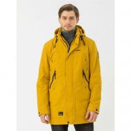 куртка  демисезонная, силуэт прямой, подкладка, капюшон, быстросохнущая, ветрозащитная, карманы, внутренний карман, размер 54, желтый NortFolk
