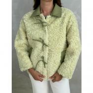 Куртка  демисезонная, средней длины, без капюшона, размер 48-50, зеленый COMFORT HOODIES