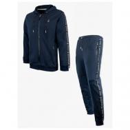 Костюм , толстовка и брюки, силуэт прямой, размер 62, синий Великоросс