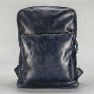 Рюкзак , натуральная кожа, отделение для ноутбука, внутренний карман, синий Mantica