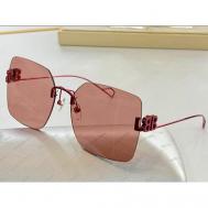 Солнцезащитные очки , квадратные, оправа: металл, ударопрочные, с защитой от УФ, для женщин, бордовый Kaizi
