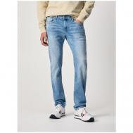 Джинсы скинни , прилегающий силуэт, низкая посадка, стрейч, размер 30, голубой Pepe Jeans
