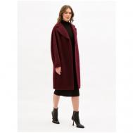 Пальто   демисезонное, оверсайз, средней длины, размер 46/170, бордовый Lea Vinci