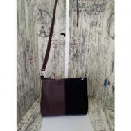 Сумка  кросс-боди  повседневная, натуральная кожа, внутренний карман, бордовый Elena leather bag