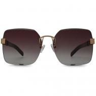 Солнцезащитные очки , квадратные, оправа: металл, поляризационные, для женщин, коричневый Furlux
