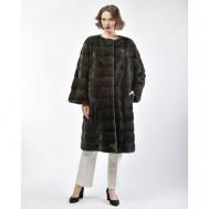 Пальто , норка, силуэт свободный, размер 44, серый Manakas Frankfurt