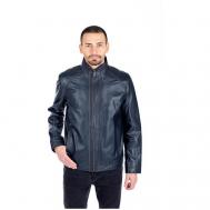Кожаная куртка , размер 52, синий valentini-dublenki.ru