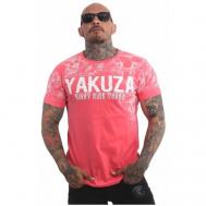 Футболка , хлопок, размер XL, коралловый, розовый Yakuza