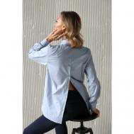 Блуза  , размер 48, голубой LookLikeCat