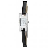 Наручные часы  женские, кварцевые, корпус серебро, 925 проба, фианитбелый Platinor