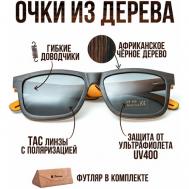 Солнцезащитные очки , прямоугольные, поляризационные, для мужчин, черный Timbersun