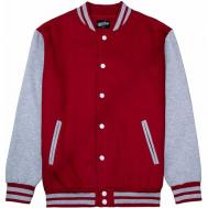 Толстовка  Бомбер трикотажный /  / Varsity Classic Jacket V 3, средней длины, трикотажная, утепленная, размер XL, серый, бордовый Street Soul